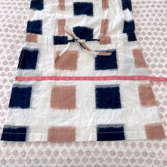 Anthropologie The Odells Yarn-Dyed Henley Shirt Dress Ikat Print Navy Small - Picture 15 of 17